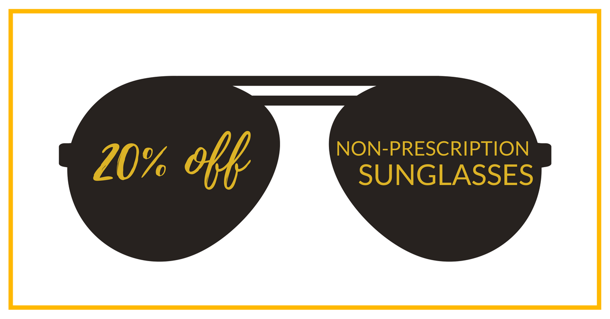 20% discount on non-prescription sunglasses